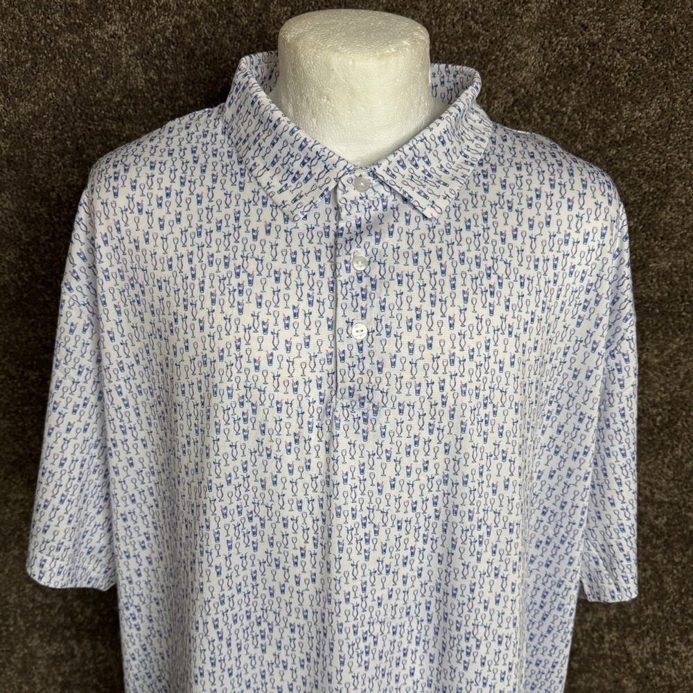 Ben Hogan Performance Mens Cocktail Print Golf Polo Shirt Short Sleeve‎